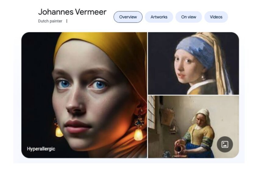 La IA se la vuelve a colar a Google . La obra de Vermeer que no existe. (1)