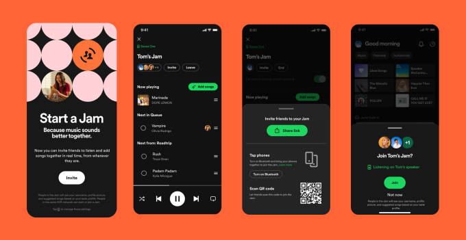 Spotify Jam: playlists para 32 personas