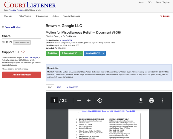 brown v google LLC