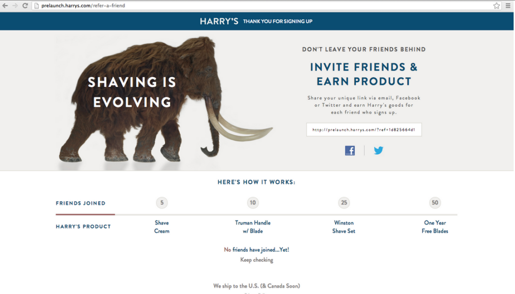 estrategia de email marketing de harrys landing 2
