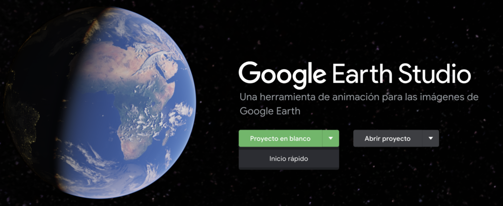 inicio rapido en google earth studio