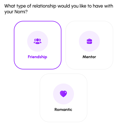 elección del tipo de relación