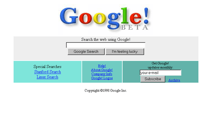 la primera página de inicio de google
